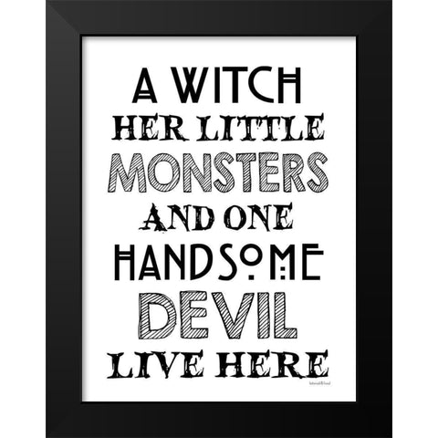 A Witch Black Modern Wood Framed Art Print by Lettered and Lined