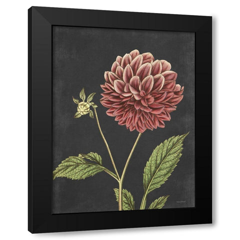 Dahlia Black Modern Wood Framed Art Print by Lettered And Lined