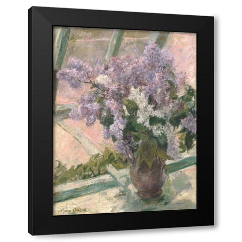 Lilacs in the Light Black Modern Wood Framed Art Print with Double Matting by Lettered And Lined