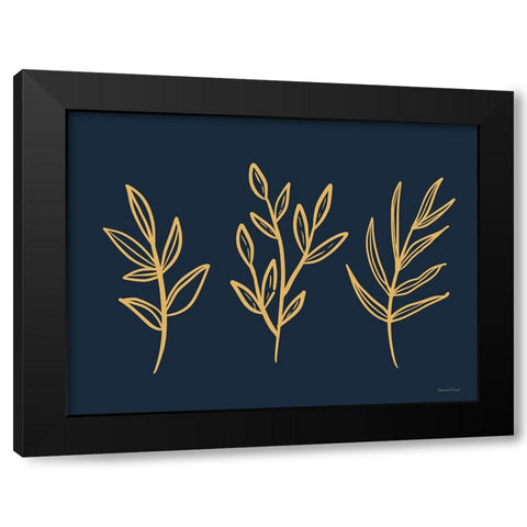 Autumn Leaves Black Modern Wood Framed Art Print by Lettered And Lined