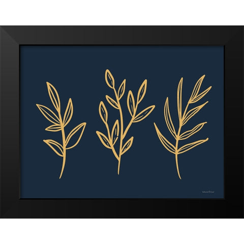 Autumn Leaves Black Modern Wood Framed Art Print by Lettered And Lined