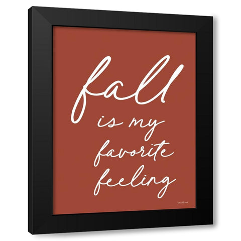 Fall is My Favorite Feeling Black Modern Wood Framed Art Print by Lettered And Lined