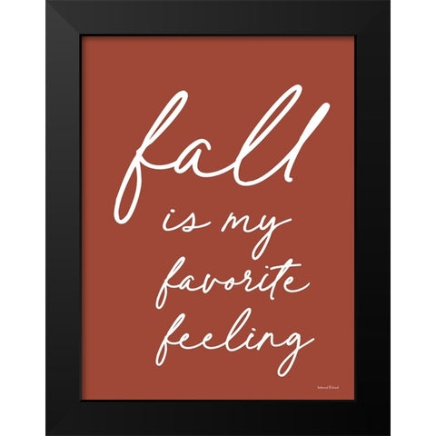 Fall is My Favorite Feeling Black Modern Wood Framed Art Print by Lettered And Lined
