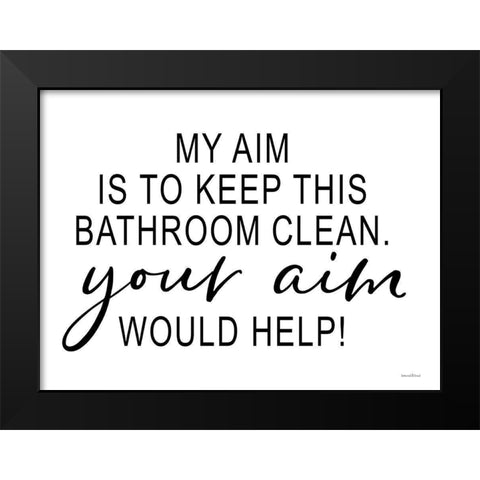 Clean Bathroom Black Modern Wood Framed Art Print by Lettered And Lined