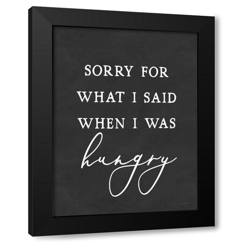 I Was Hungry Black Modern Wood Framed Art Print with Double Matting by Lettered And Lined