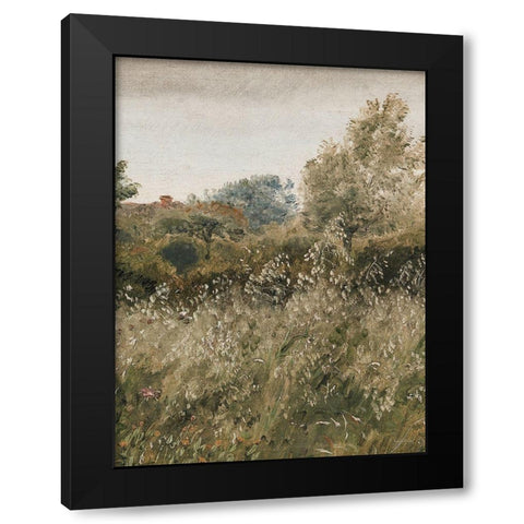 Flowers in the Field II Black Modern Wood Framed Art Print by lettered And lined