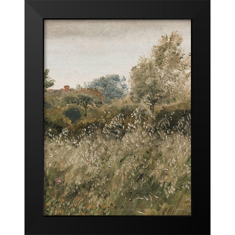 Flowers in the Field II Black Modern Wood Framed Art Print by lettered And lined
