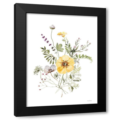 Wildflowers I Black Modern Wood Framed Art Print by Lettered And Lined