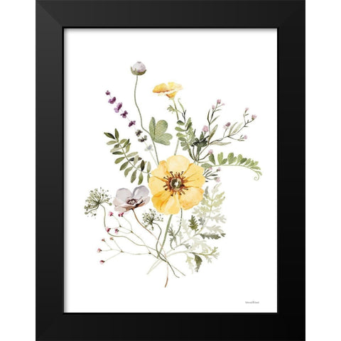 Wildflowers I Black Modern Wood Framed Art Print by Lettered And Lined