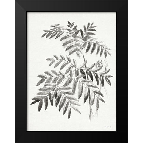 Leaf Illustration I Black Modern Wood Framed Art Print by Lettered And Lined