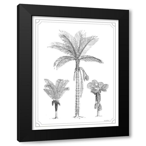 Palm Trio Black Modern Wood Framed Art Print by Lettered And Lined