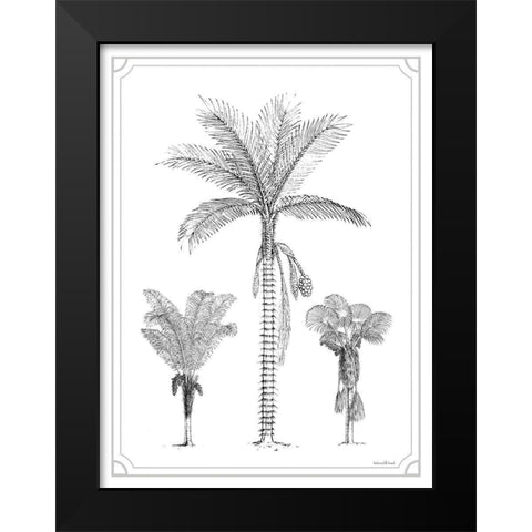 Palm Trio Black Modern Wood Framed Art Print by Lettered And Lined