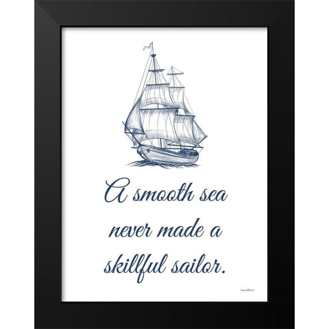 Skillful Sailor Black Modern Wood Framed Art Print by Lettered And Lined