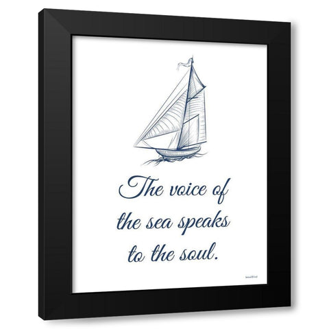 The Voice of the Sea Black Modern Wood Framed Art Print by Lettered And Lined