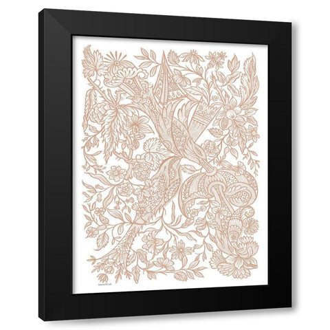 Pretty Pattern Black Modern Wood Framed Art Print by Lettered And Lined