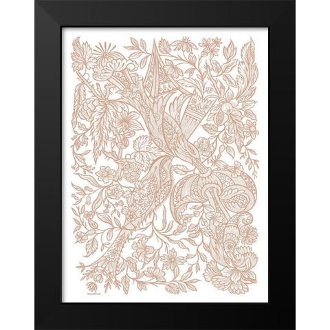 Pretty Pattern Black Modern Wood Framed Art Print by Lettered And Lined