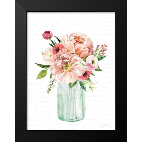Spring Floral II Black Modern Wood Framed Art Print by Lettered And Lined