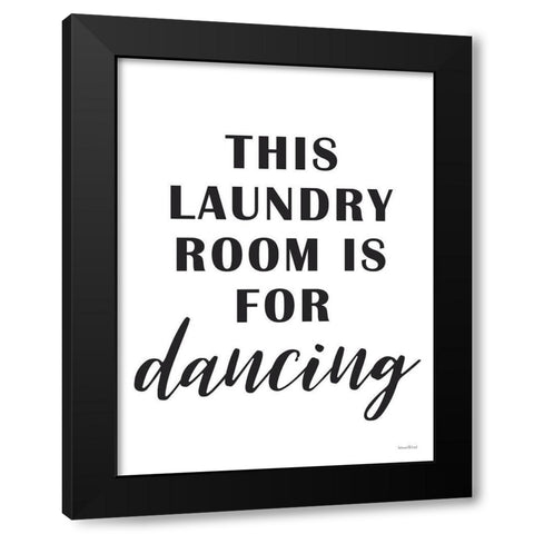 This Landry Room Black Modern Wood Framed Art Print by Lettered And Lined
