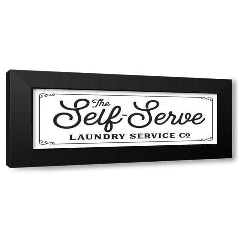 Self Serve Laundry Black Modern Wood Framed Art Print with Double Matting by Lettered And Lined