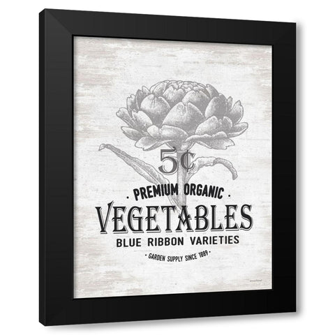 Vegetables Black Modern Wood Framed Art Print with Double Matting by Lettered And Lined