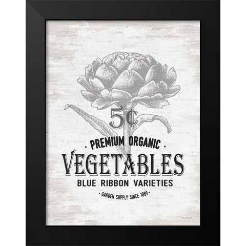 Vegetables Black Modern Wood Framed Art Print by Lettered And Lined