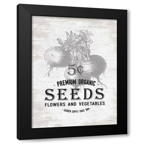 Seeds Black Modern Wood Framed Art Print with Double Matting by Lettered And Lined