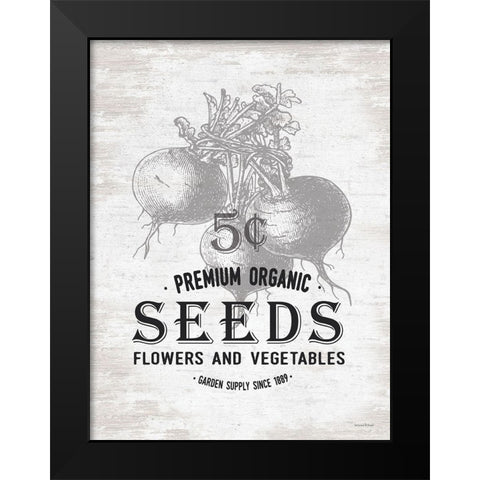 Seeds Black Modern Wood Framed Art Print by Lettered And Lined