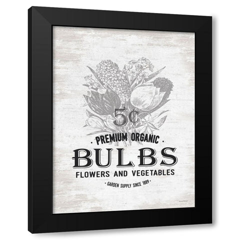Bulbs Black Modern Wood Framed Art Print with Double Matting by Lettered And Lined