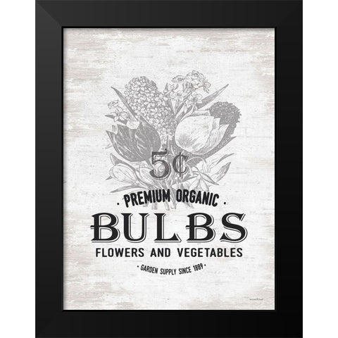 Bulbs Black Modern Wood Framed Art Print by Lettered And Lined