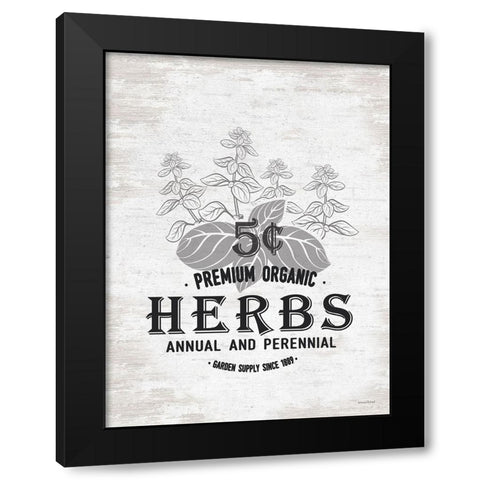 Herbs Black Modern Wood Framed Art Print by Lettered And Lined