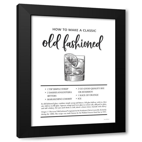 Old Fashioned Black Modern Wood Framed Art Print with Double Matting by Lettered And Lined
