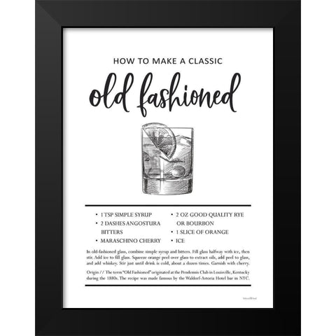 Old Fashioned Black Modern Wood Framed Art Print by Lettered And Lined
