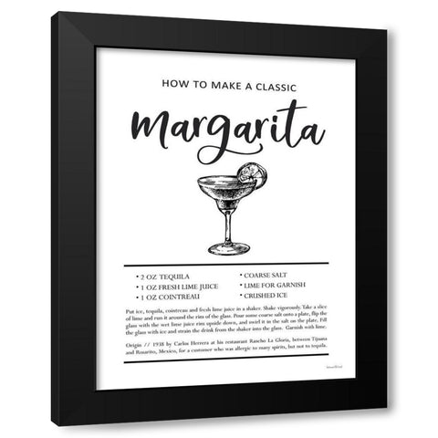 Margarita Black Modern Wood Framed Art Print by Lettered And Lined