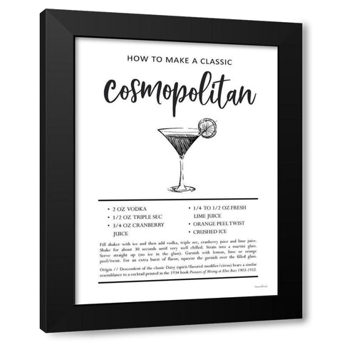 Cosmopolitan Black Modern Wood Framed Art Print with Double Matting by Lettered And Lined