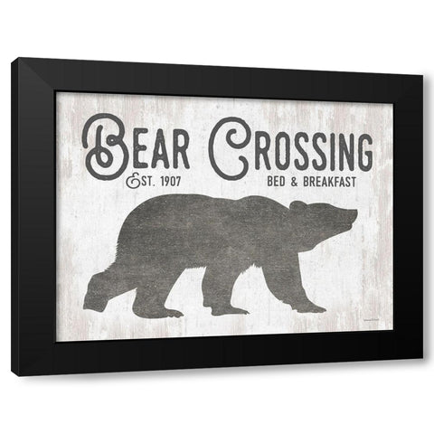Bear Crossing Black Modern Wood Framed Art Print with Double Matting by Lettered And Lined