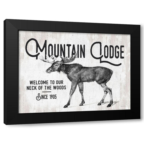 Mountain Lodge Black Modern Wood Framed Art Print with Double Matting by Lettered And Lined
