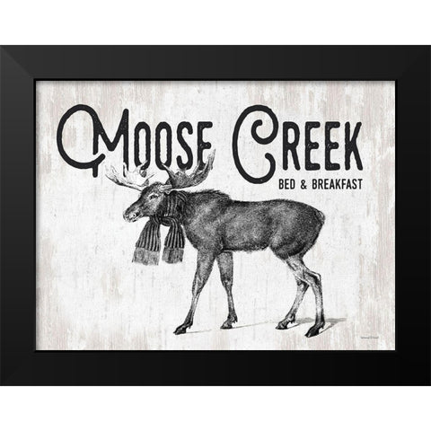 Moose Creek Black Modern Wood Framed Art Print by Lettered And Lined