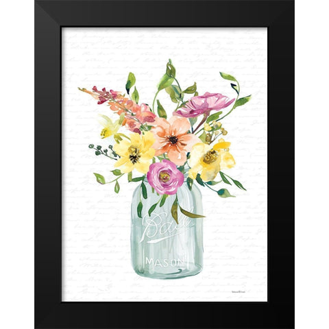 Kitchen Flowers I Black Modern Wood Framed Art Print by lettered and lined