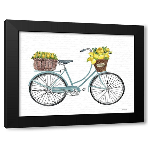 Fresh Lemons for You Black Modern Wood Framed Art Print with Double Matting by lettered and lined
