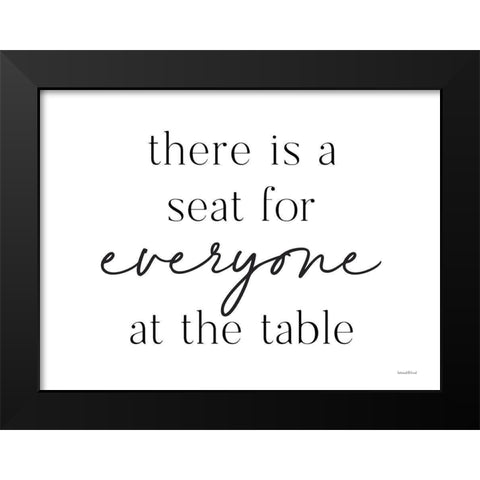 Seat for Everyone Black Modern Wood Framed Art Print by Lettered and Lined
