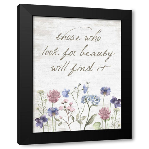 Look for Beauty Black Modern Wood Framed Art Print with Double Matting by Lettered and Lined