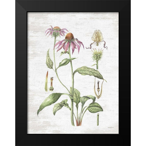 Quiet Meadow Botanical Black Modern Wood Framed Art Print by Lettered and Lined