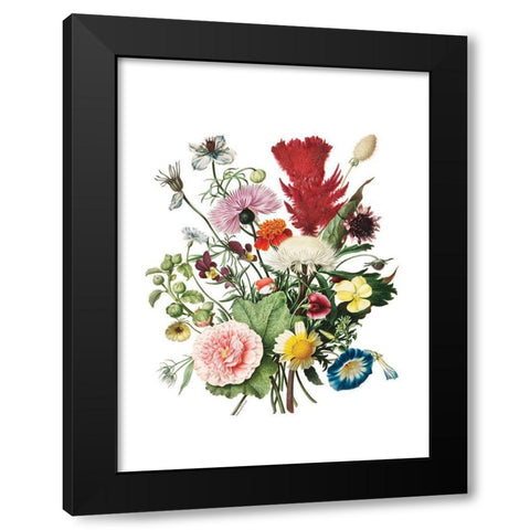 Flourishing Floral Black Modern Wood Framed Art Print by Lettered and Lined