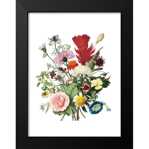 Flourishing Floral Black Modern Wood Framed Art Print by Lettered and Lined