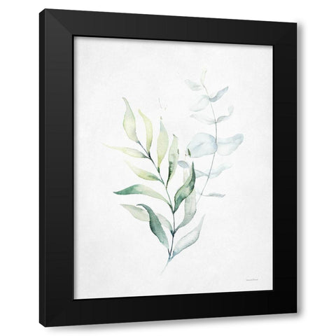 Leafy Retreat 1 Black Modern Wood Framed Art Print with Double Matting by Lettered and Lined