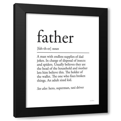 Father Definition 1 Black Modern Wood Framed Art Print by Lettered And Lined