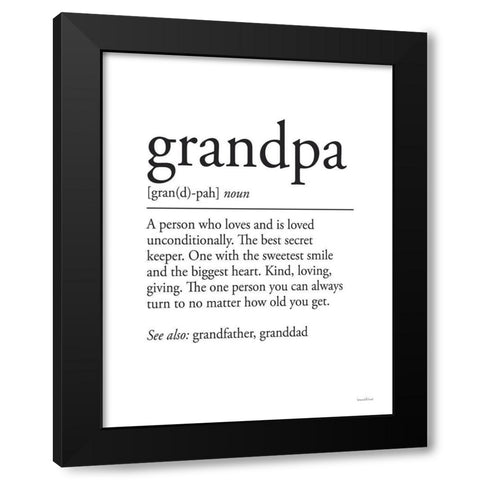Grandpa Definition 1 Black Modern Wood Framed Art Print by Lettered And Lined