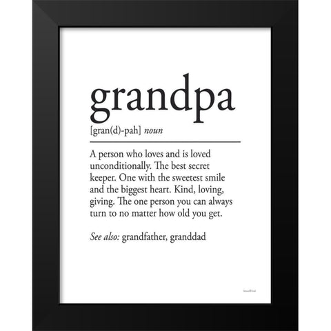 Grandpa Definition 1 Black Modern Wood Framed Art Print by Lettered And Lined