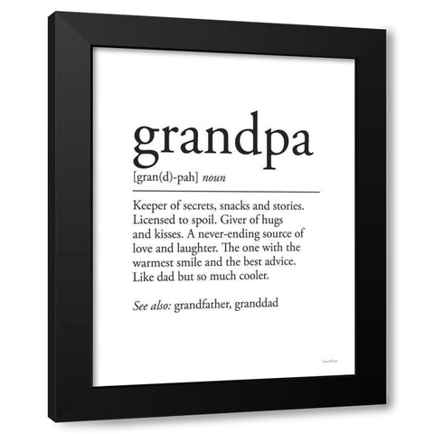 Grandpa Definition 2 Black Modern Wood Framed Art Print with Double Matting by Lettered And Lined