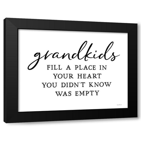 Grandkids Black Modern Wood Framed Art Print by Lettered And Lined